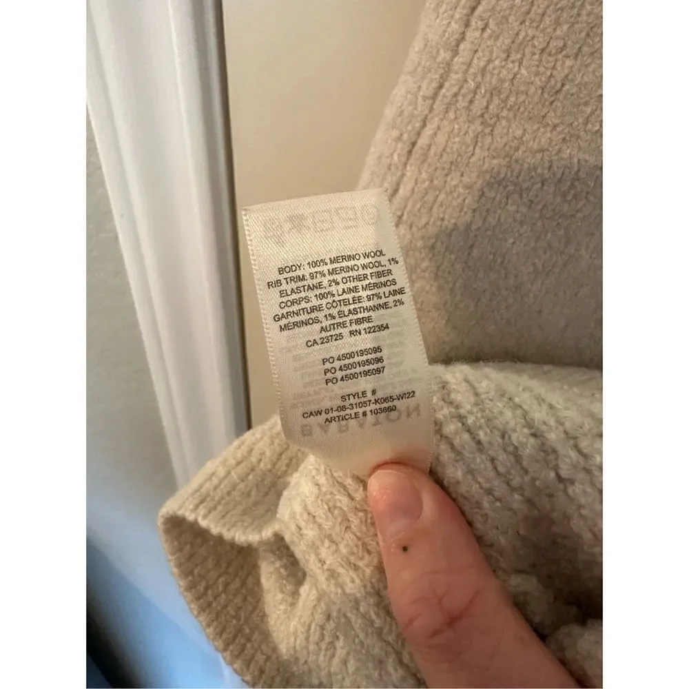 Babaton Aritzia Cream Knit Merino Wool Mini Dress Size L (Fits Like a Small) - Picture 6 of 6